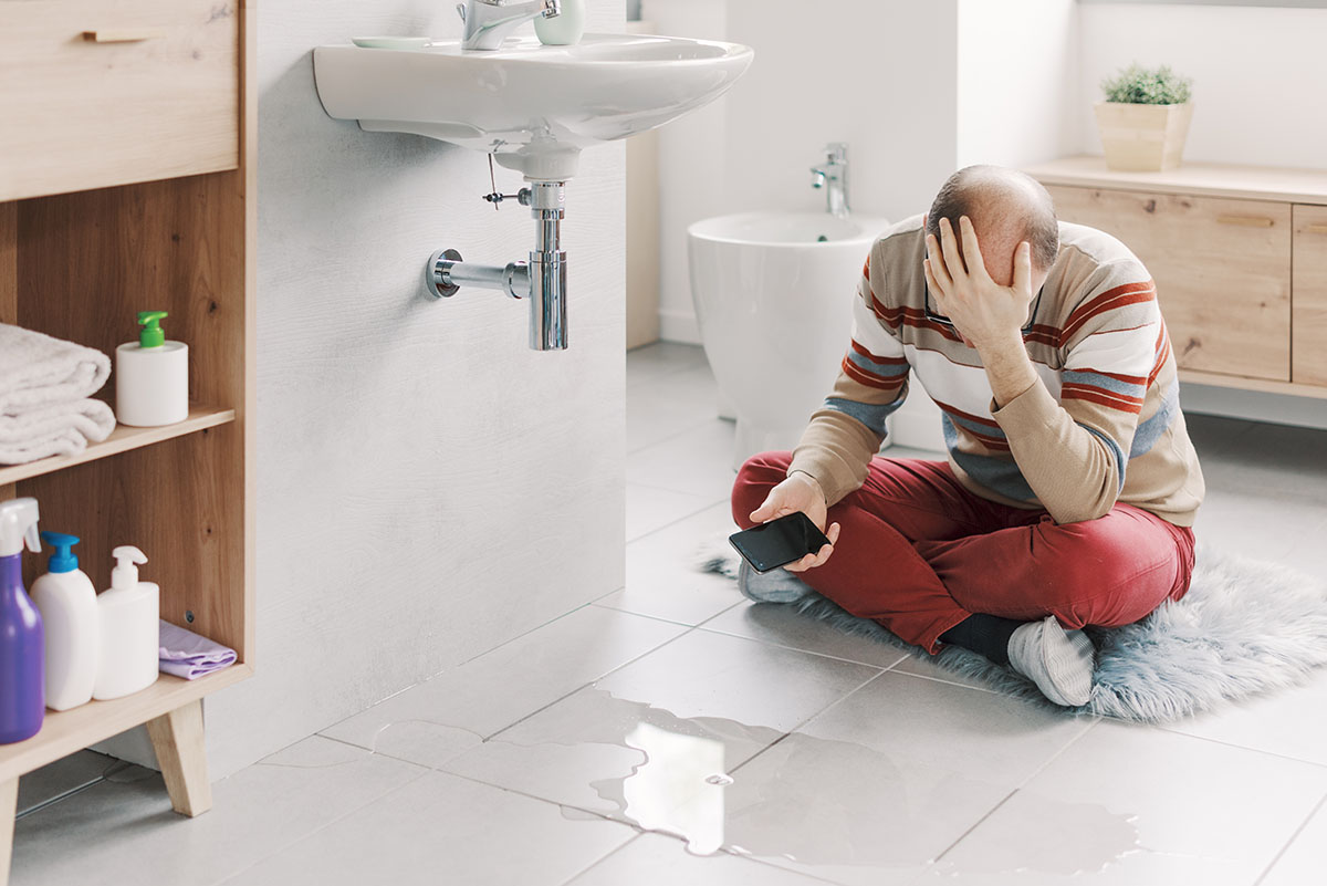 Professional water damage restoration work in a bathroom by Water Pro Inc crew in Bloomington Indiana