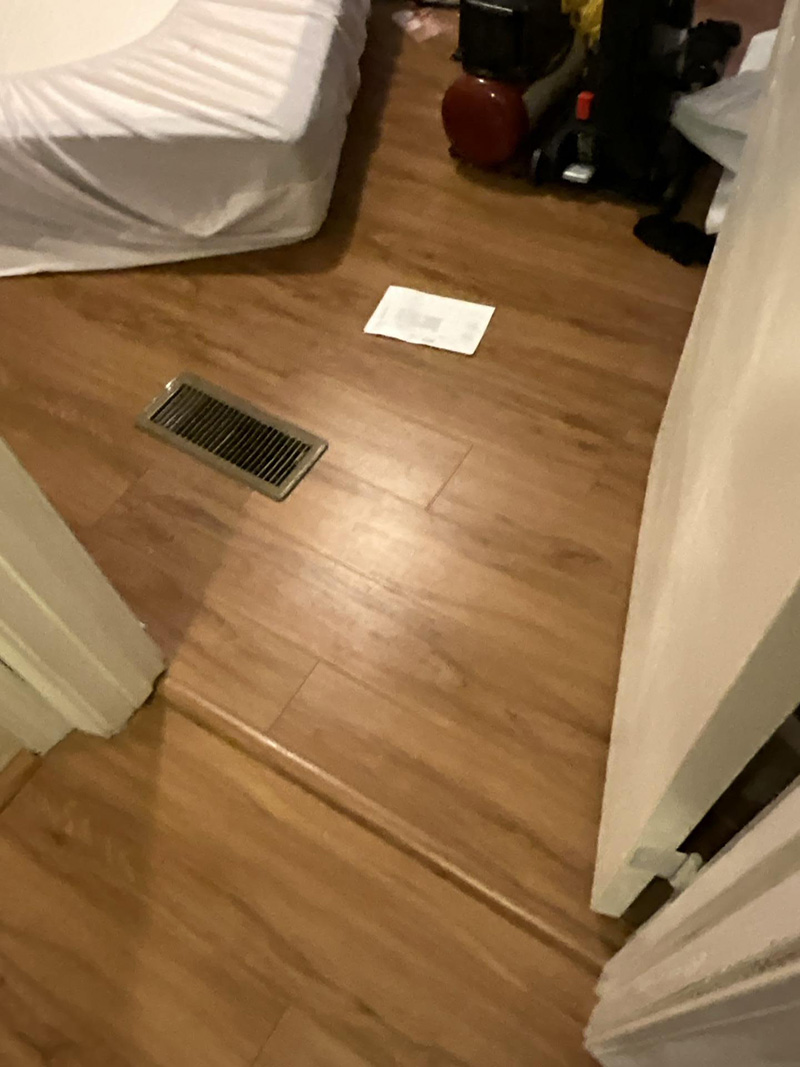 Hidden mold discovered in a small bedroom during a Water Pro Inc inspection in Bloomington Indiana