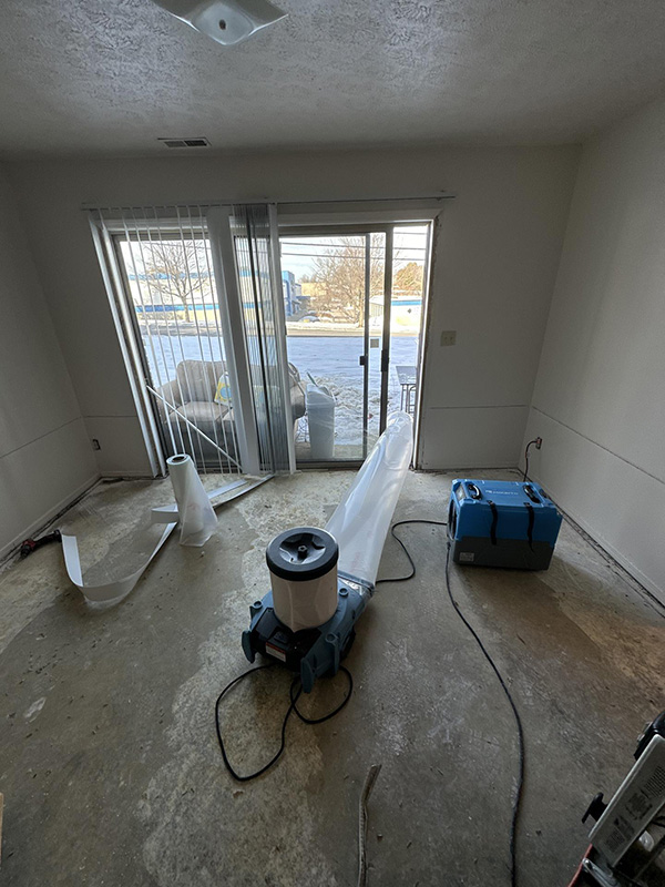 Basement Structural Drying Setup